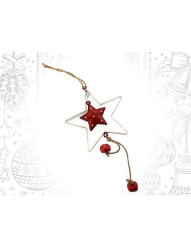 Colgante metal estrella rojo