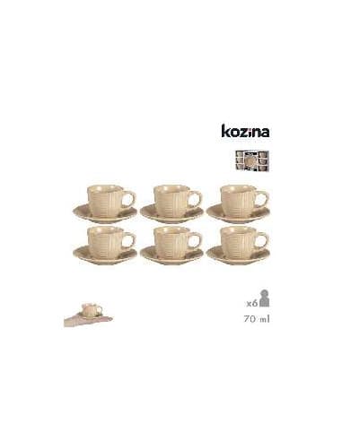 SET 6 tazas CON plato E 70 ml