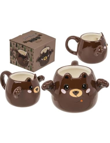 Taza, Huggy Mug oso, de dolomita, 15 x 10 cm, capa