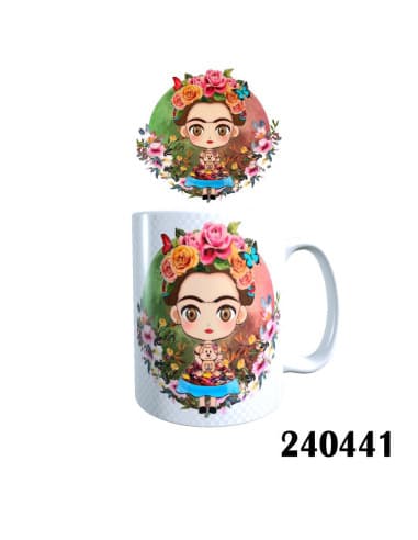 Taza frase frida flores
