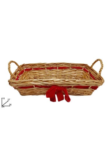 Cesta rettangolare c/fiocco rosso 36X27CM LQ231110