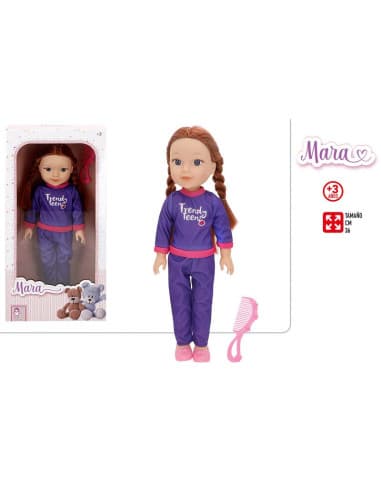 Mara-muñeca sport 36CM c/peine +36M