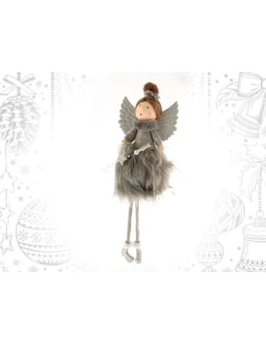 Angel gris estrellas sentado