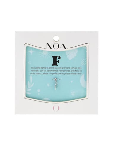 Charm DE acero plateado - letra F