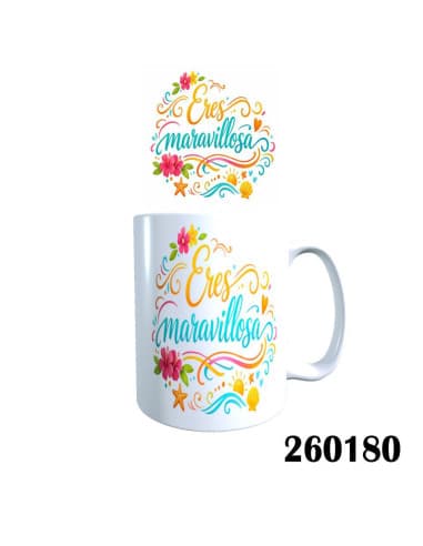 Taza frase eres maravillosa