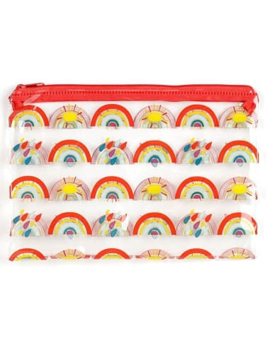 Estuche para lápices transparente diseño arcoiris
