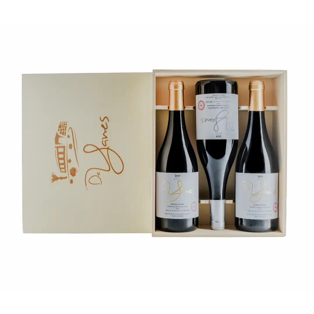 Wooden Case (2x) De Yanes Baboso Negro + (1x) De Yanes Malvasía Aromática