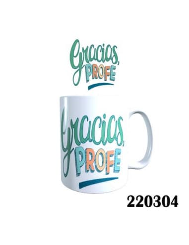 Taza frase gracias profe
