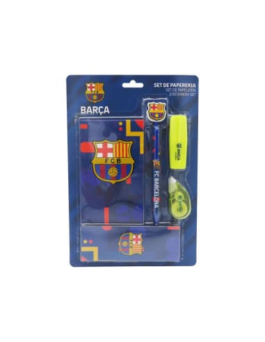 FCBarcelona Set de Papelería con Block de Notas