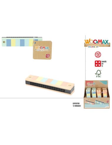 Woomax-wooden harmonica 13 CM 2/S - disp 12 12M+