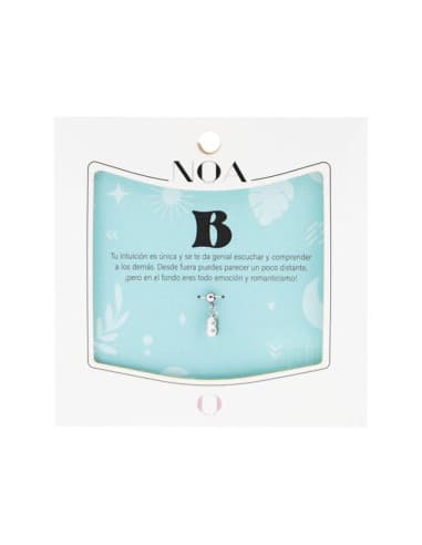 Charm DE acero plateado - letra B