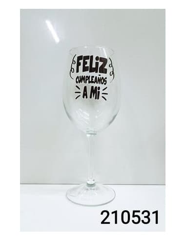 Copa frase feliz cumple A MI