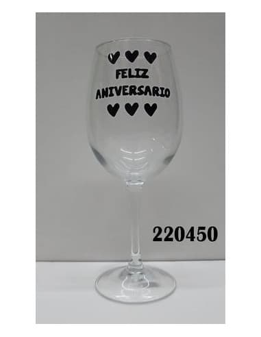 Copa frase feliz cumpleaños corazon
