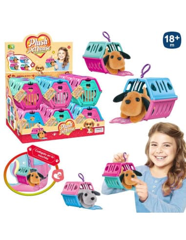 Perro peluche EN jaula 4/M 12 CM