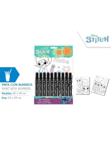Pinta CON numeros stitch (6x4)