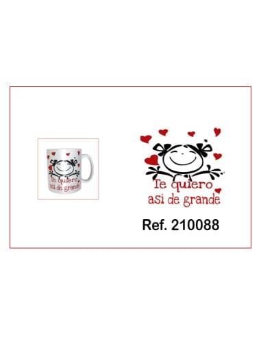 Taza frase amistad TE quiero ASI DE grande