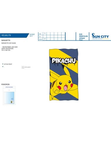 Toalla playa microfibra pokemon