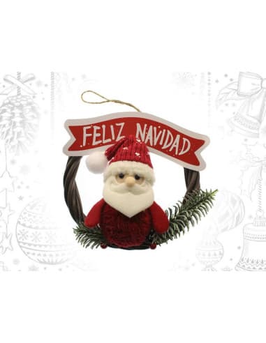 Colgante merry christmas papa noel roja