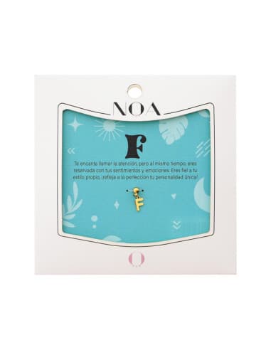 Charm DE acero dorado - letra F