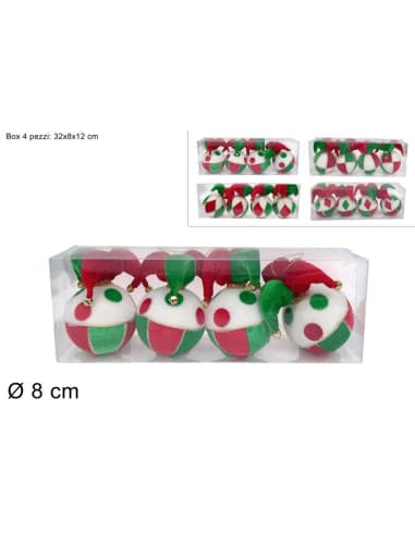 Palla 8CM 4PZ decoro rombi tricolore cappello giul