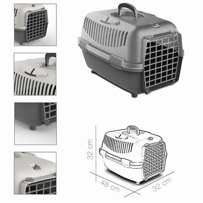 Transportin Mascotas Gris Claro 48x32x32cm