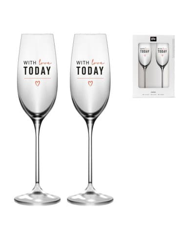 Juego DE 2 copas 185ML brindis love today (4 - 12