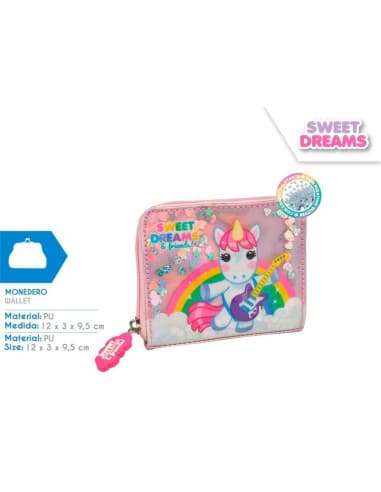 Monedero PVC plateado sweet dreams (6x4)
