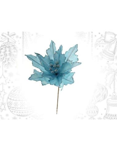 Flor poinsetia azul