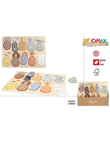 Woomax-puzzle numeros madera - disp 6 24M+
