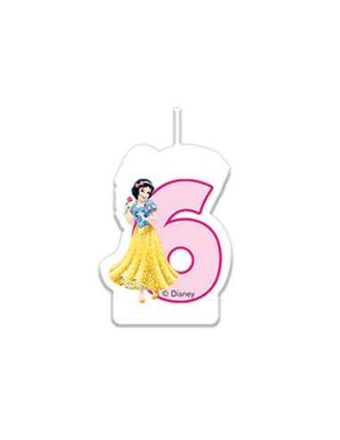 Vela numeral no. 6 disney princess