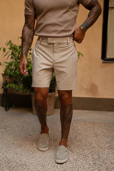 Ravello Tailored Shorts - Beige