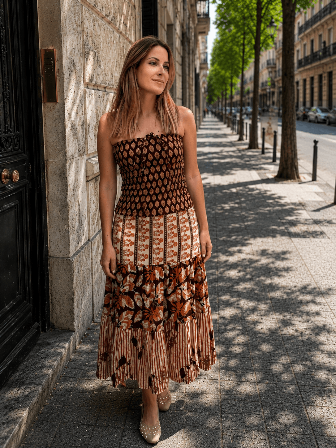 Vestido Midi Boho Malva