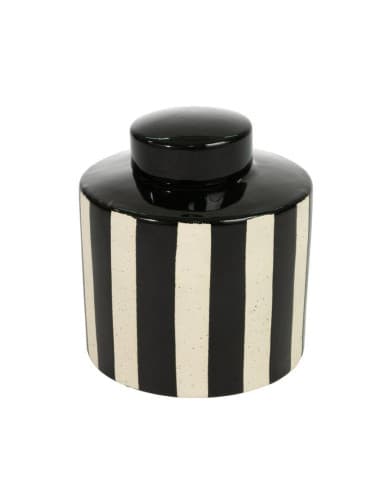 Jarron tibor M rayas black & white (2 - 4)
