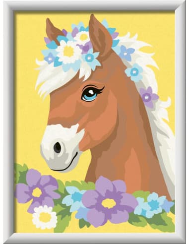 Puzzle horse with flowers