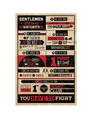 Poster fight club rules infografia