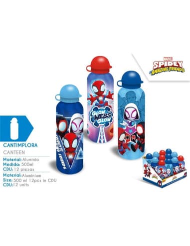 Cantimplora aluminio 500ML surtido 3 spidey
