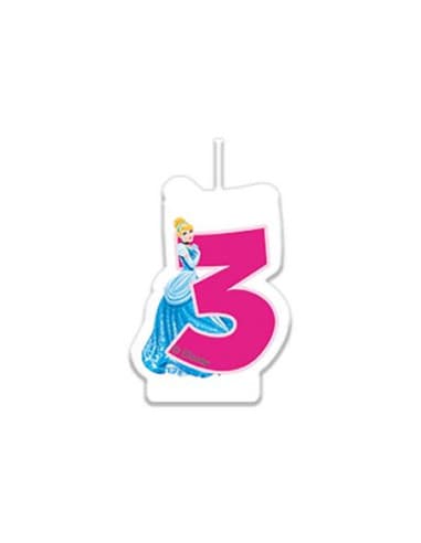 Vela numeral no. 3 disney princess