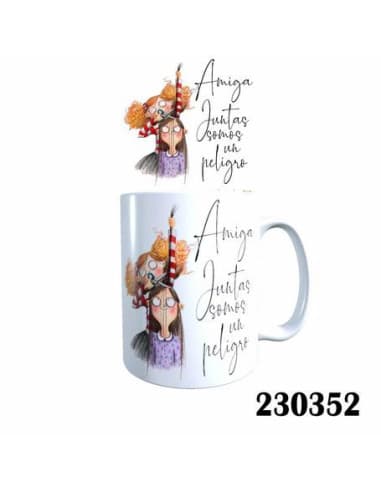 Taza frase amiga juntas somos UN peligro