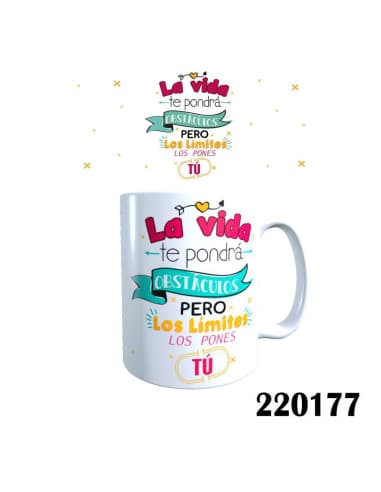 Taza frase LA vida TE pondra obstaculos