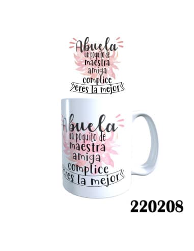 Taza frase abuela UN poquito DE maestra amiga comp