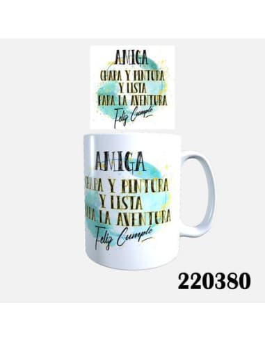 Taza frase amiga chapa Y pintura
