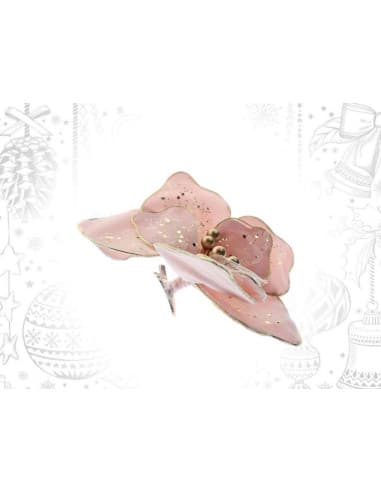 Flor rosa c/clip