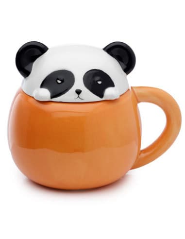 Taza DE cerámica CON tapa - OSO panda animales ADO