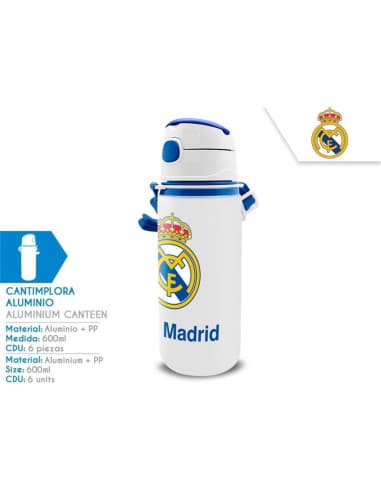 Cantimplora aluminio CON ASA 600 ML real madrid (6