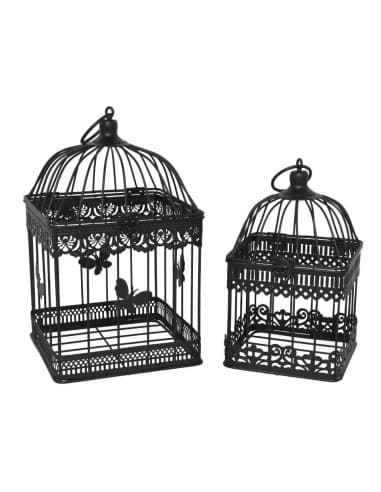 SET 2 jaulas metalicas sira negro 18x18x30cm/14x14