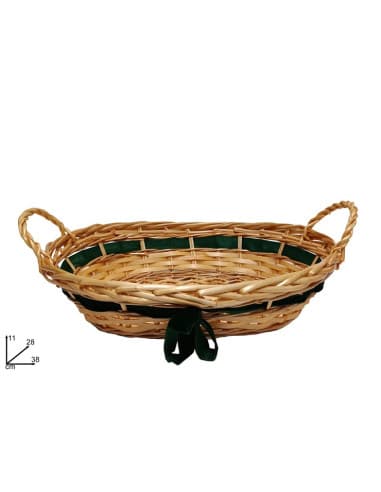 Cesta ovale c/fiocco verde 38X28CM LQ231110-51