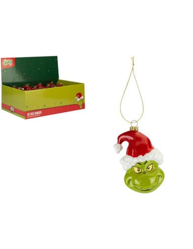 10 CM grinch plastic 3D tree hanger 12PC