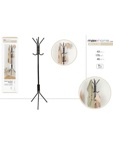 MAX home-perchero PIE C/8 perchas 45x40x170cm