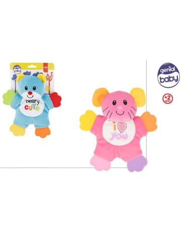 C'baby-sonajero animal textil c/mordedor +2M 2/S