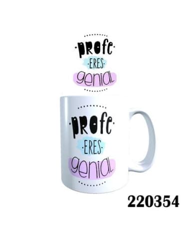 Taza frase profe eres genial